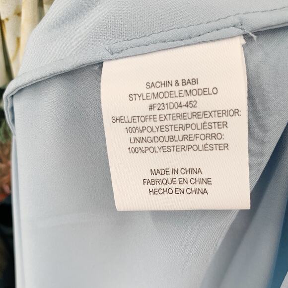 SACHIN + BABI Dress Size 0 Evening Gown NEW Blair Ice Blue Garden Floral Maxi - Picture 6 of 9